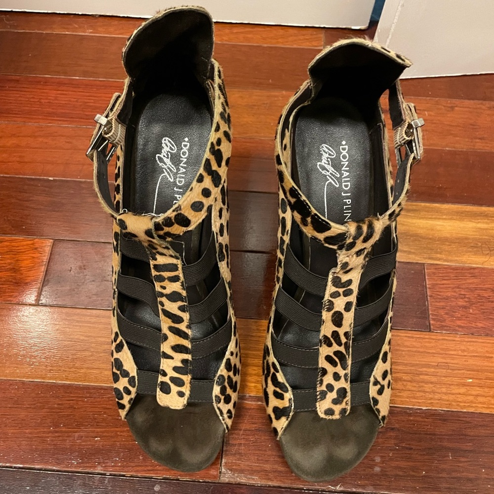 Animal print Donald J Pliner pony skin sandal,